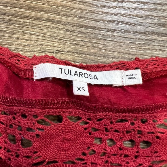 Tularosa Payton Lace Dress Burnt Cayenne 3/4 Sleeve Button Front Sz XS Revolve - Picture 6 of 14